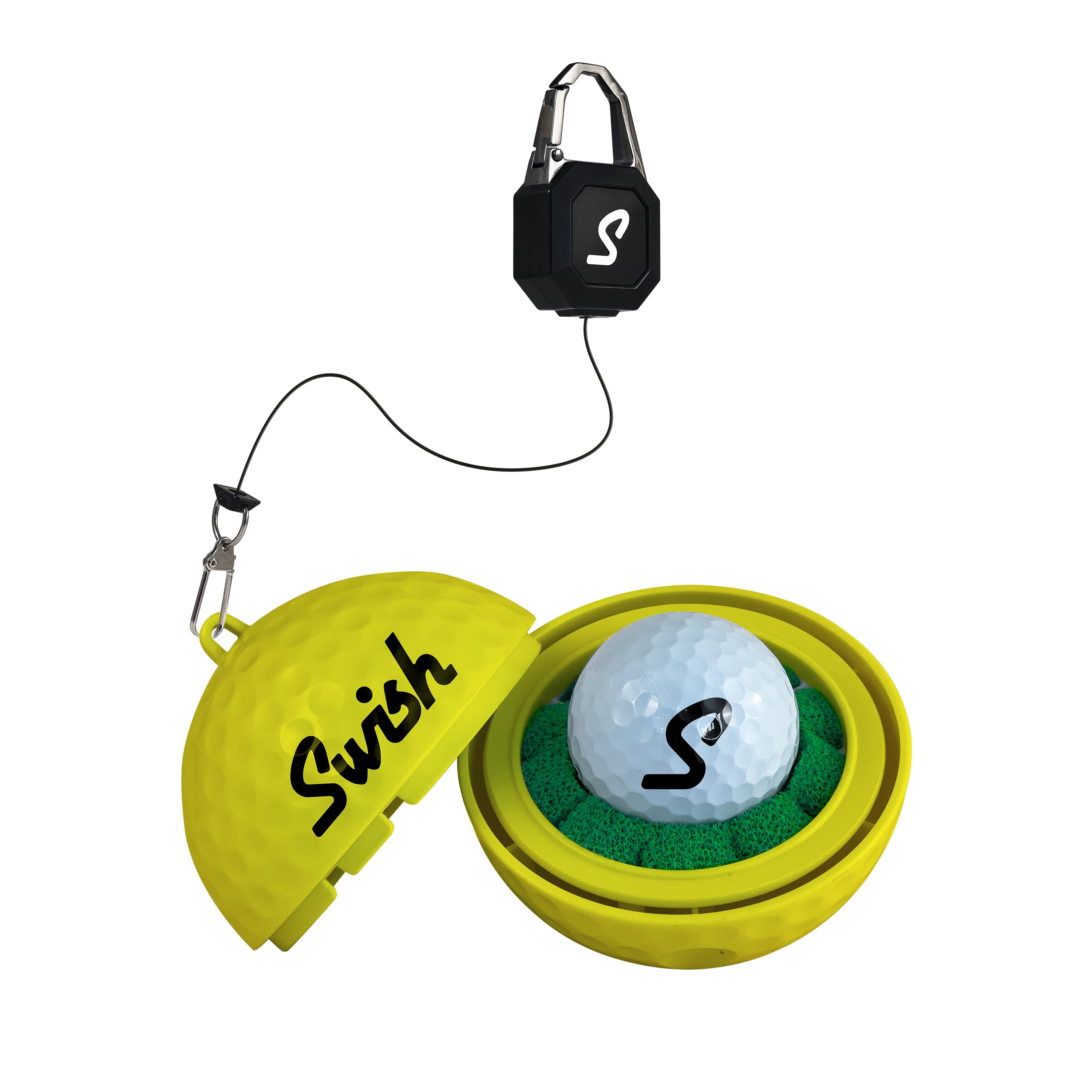 Yellow Swish golf ball cleaner design