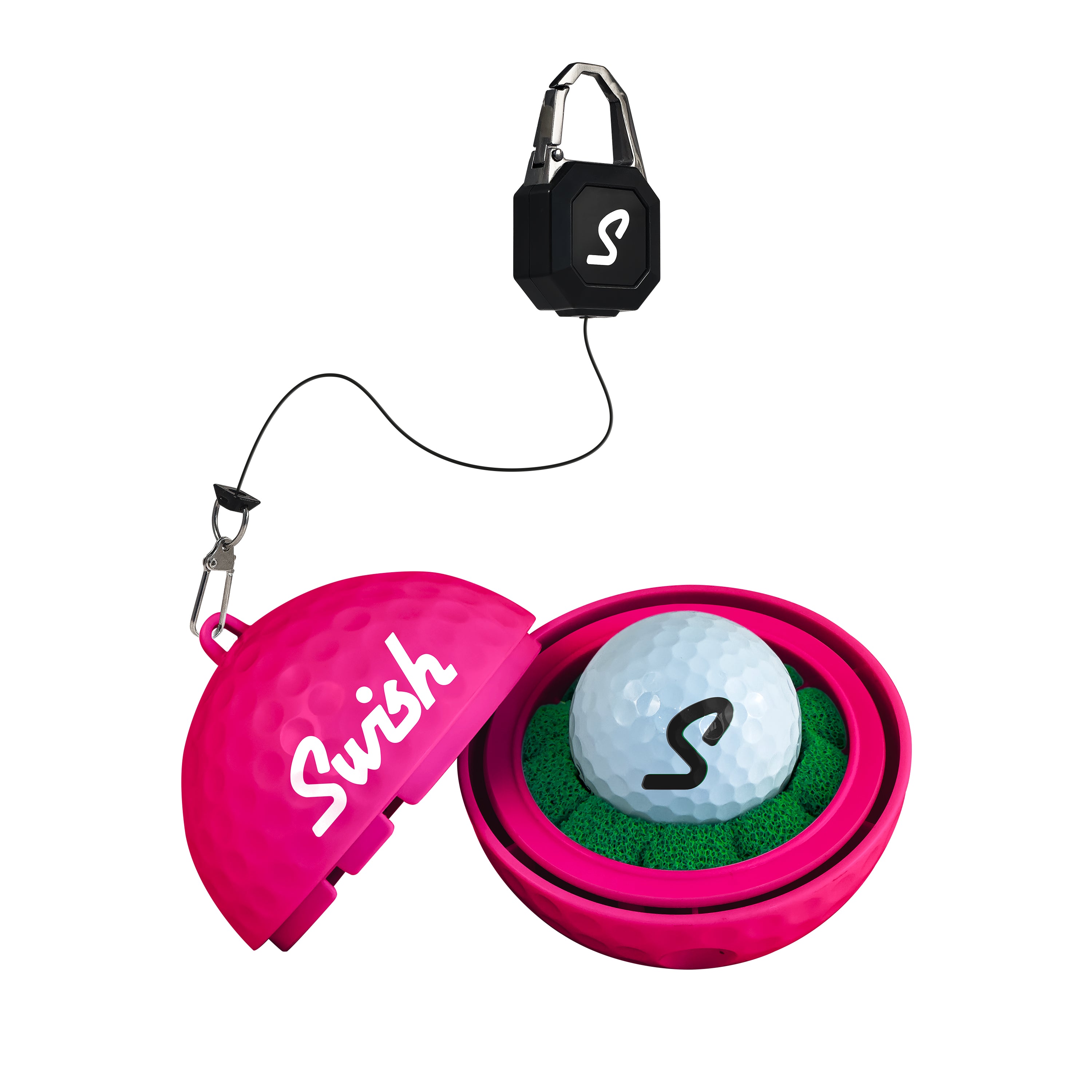 Pink Swish golf ball cleaner design