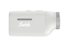 A compact Swish range finder in a light WHITE color with a sleek, pocket-size design.