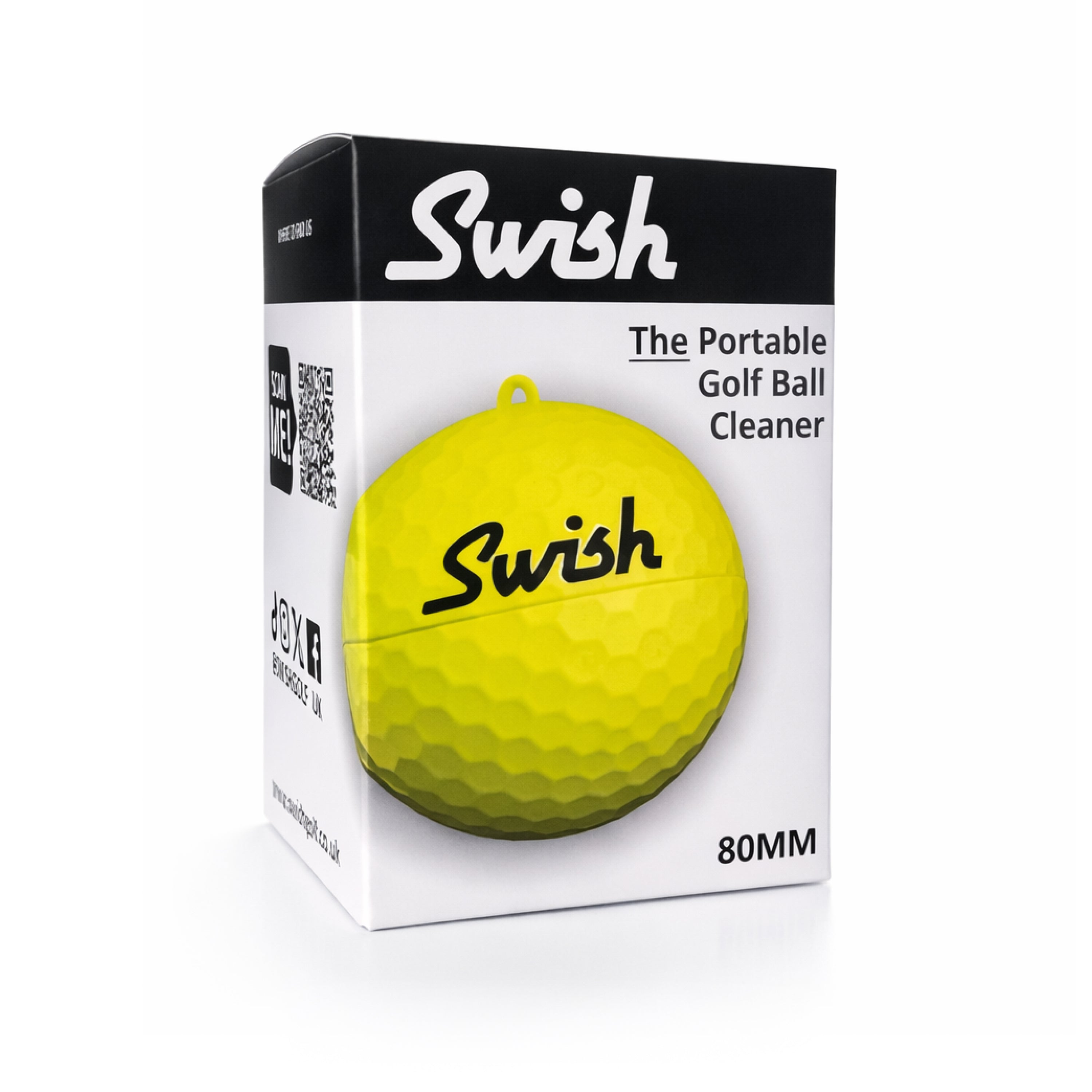 Yellow 80mm Swish golf ball cleaner package