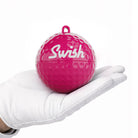 Swish 80mm portable golf ball cleaner in hand - Pink